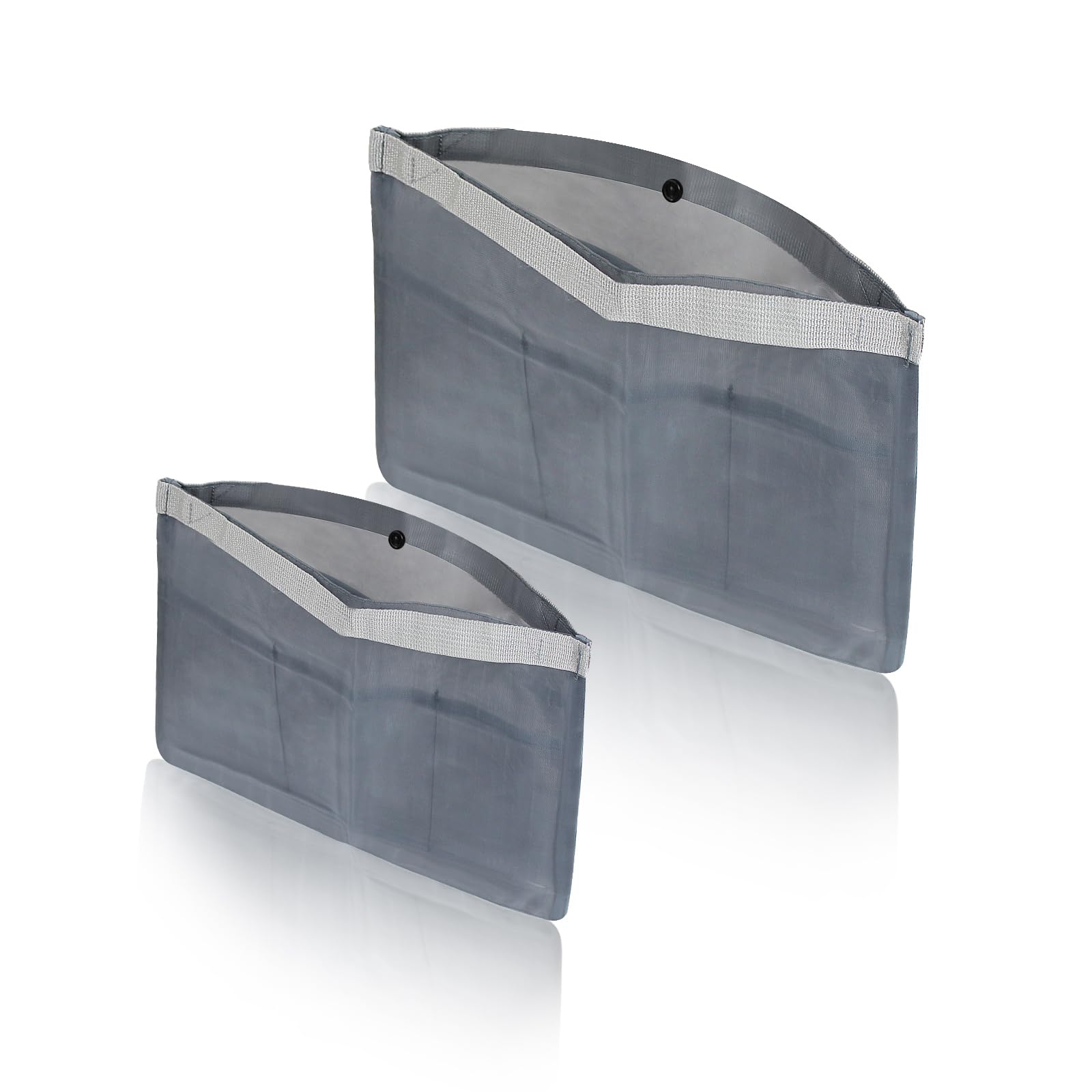 Organizador de bolso, 6 compartimentos, ultra ligero, de malla transparente, organizador de bolsas con mano y botón a presión, inserto organizador para almacenamiento de viajes, bolso (gris,