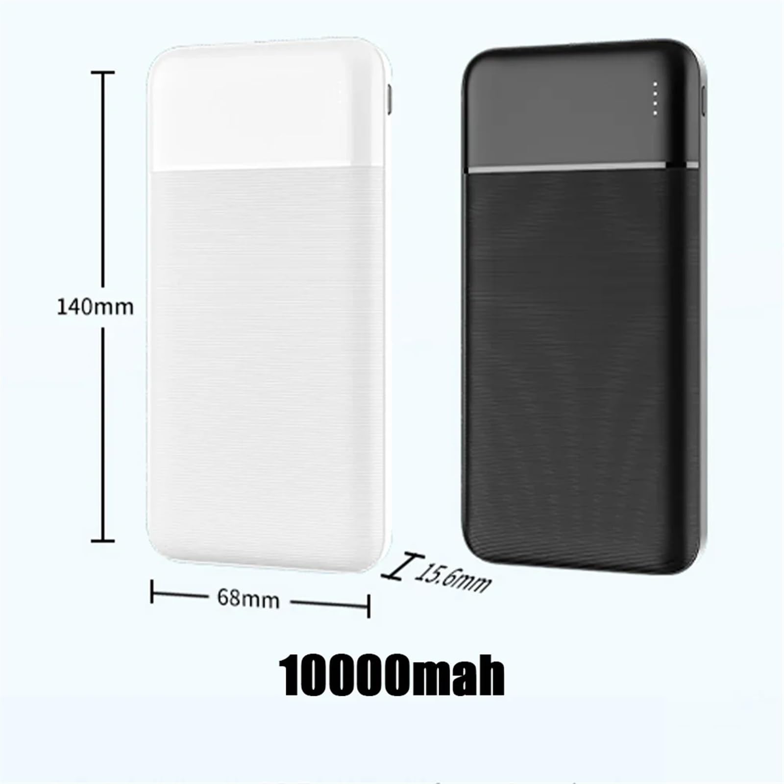 Power Bank 30000mAh-10000mAh Powerbank O Dużej Pojemności Przenośna Ładowarka Do Telefonu PD22.5w Typ C Szybkie Ładowanie PC Ognioodporny (Size : Black Power Bank 30000mAh)