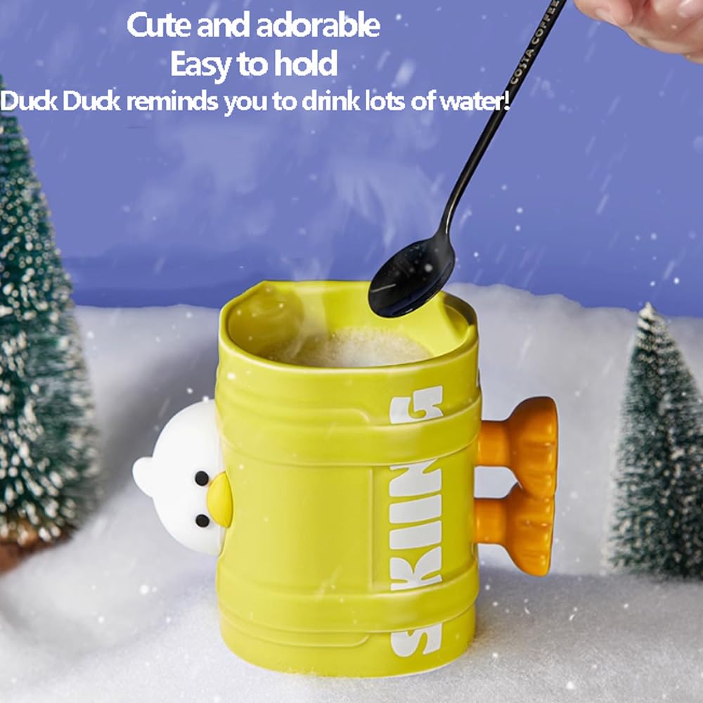 tazze in ceramicatazze creative ragazze carinetazze fresche ufficiotazze da caffè uniche tazza da tè per la casa regalo di festa per adolescenti450ml/15.22oztazza di arte latte anatroccolo tazz