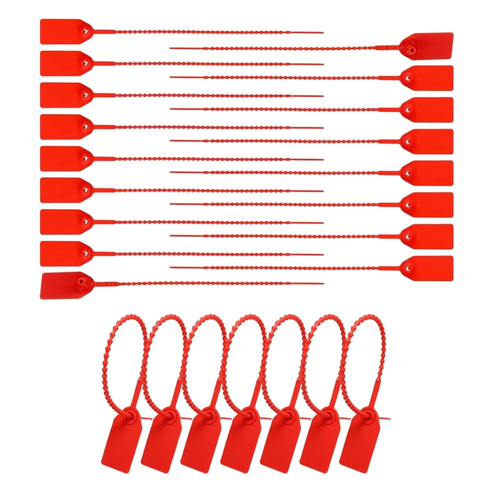 500 Pcs Sceaux de Sécurité en Plastique pour Extincteurs D'Incendie, Étiquettes Vierges Auto-Verrouillables pour Remorques de Signalisation de Sécurité.