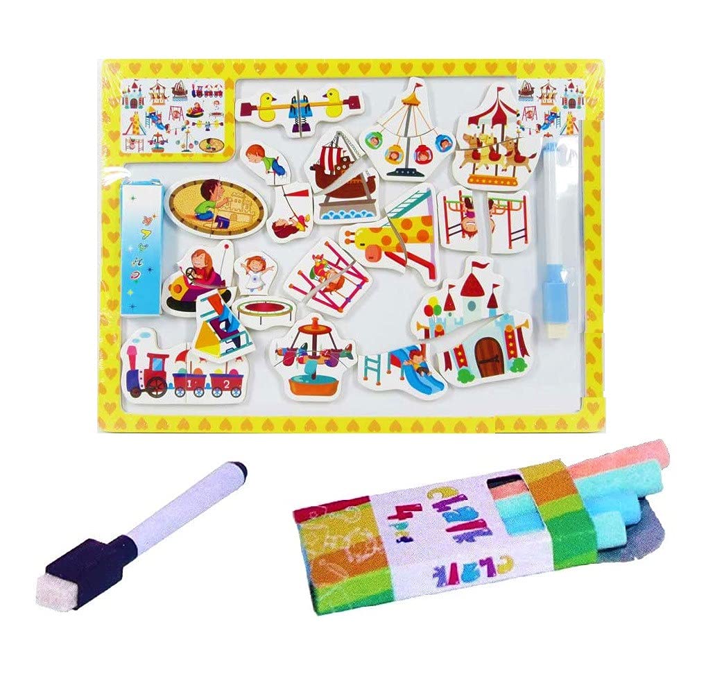 FunBlast White Board with Colourful Chalk and Marker for Kids – Drawing Easel Board with Magnetic Aquatic Animal Jigsaw Puzzles (Multicolor) (B09D9ZDPJJ) Amazon Price History, Amazon Price Tracker