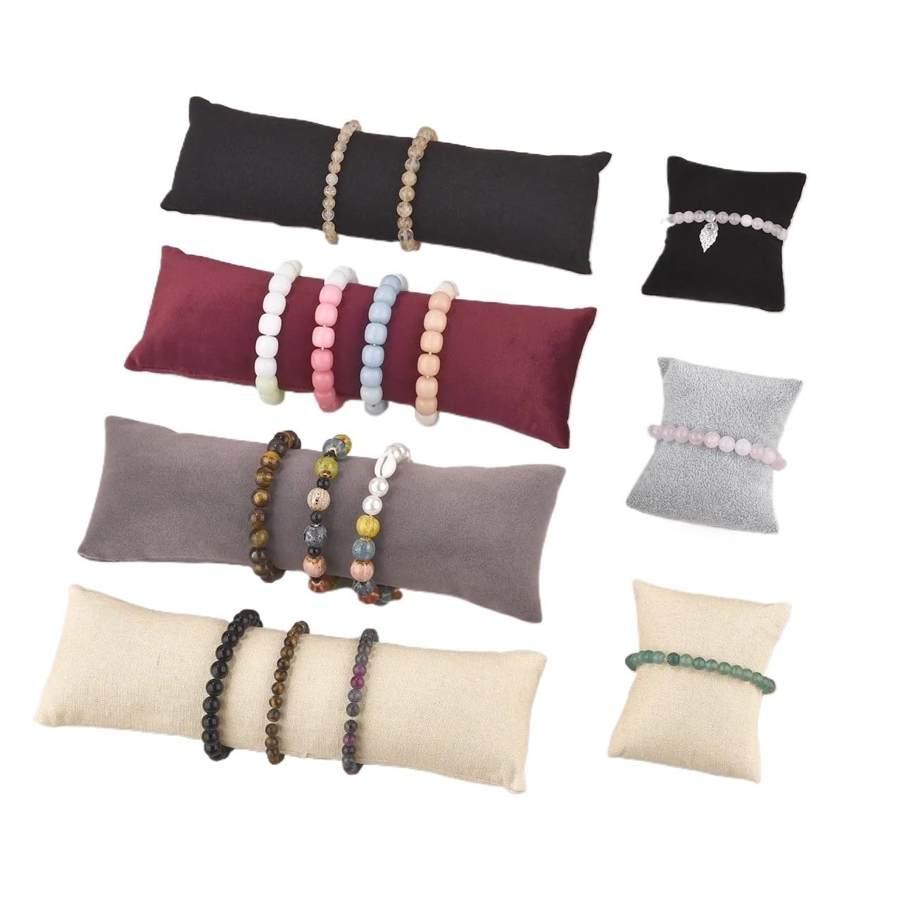 Yangshe 5Pcs Jewelry Display Pillow Stand Bracelet Watch Bangle Organizer