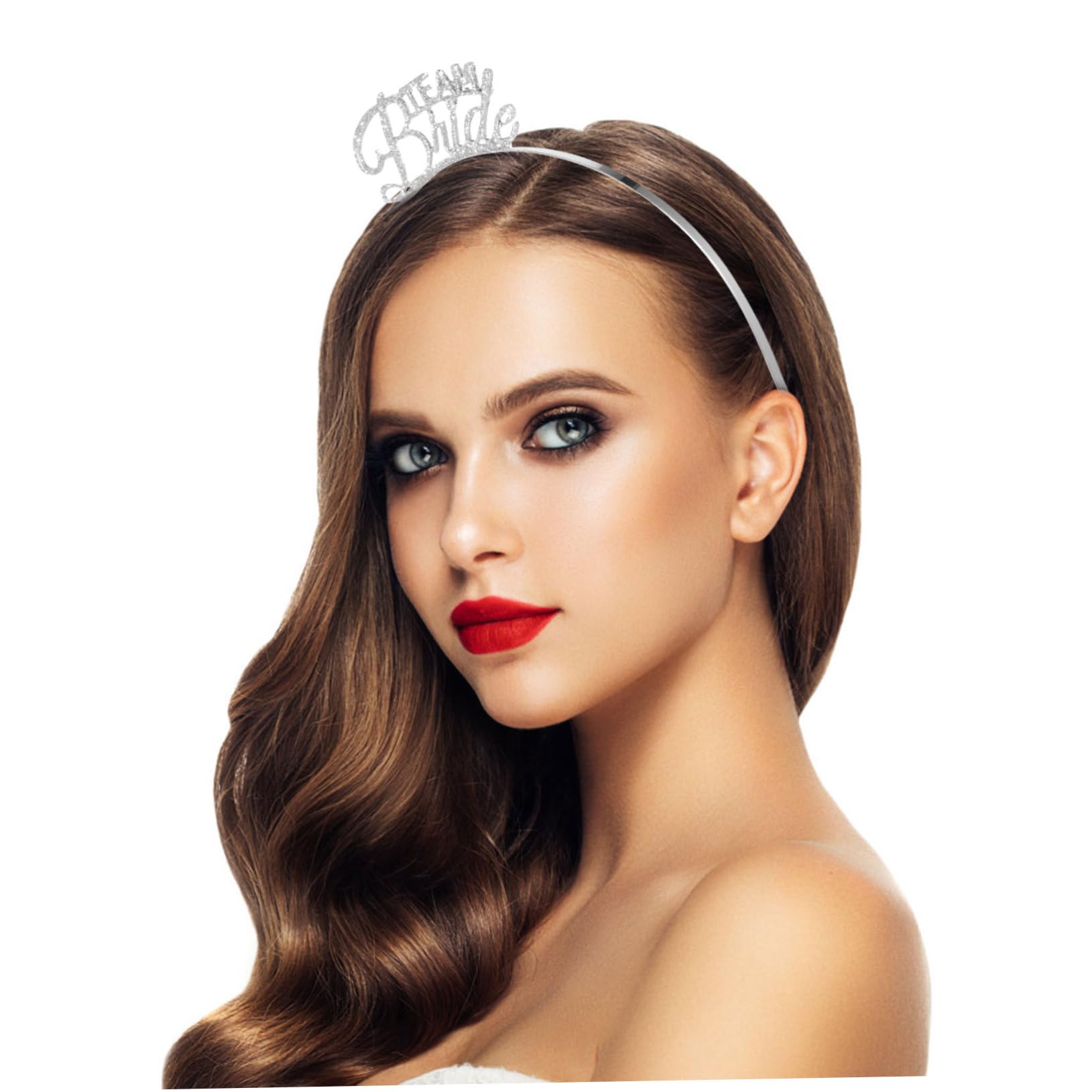 WOONEKY Cerchietto in Metallo Argento 3 Pezzi per Bride Team, Accessori Chioma per Single Party Hair Hoop e Bachelor Party Fermacapelli Resistente