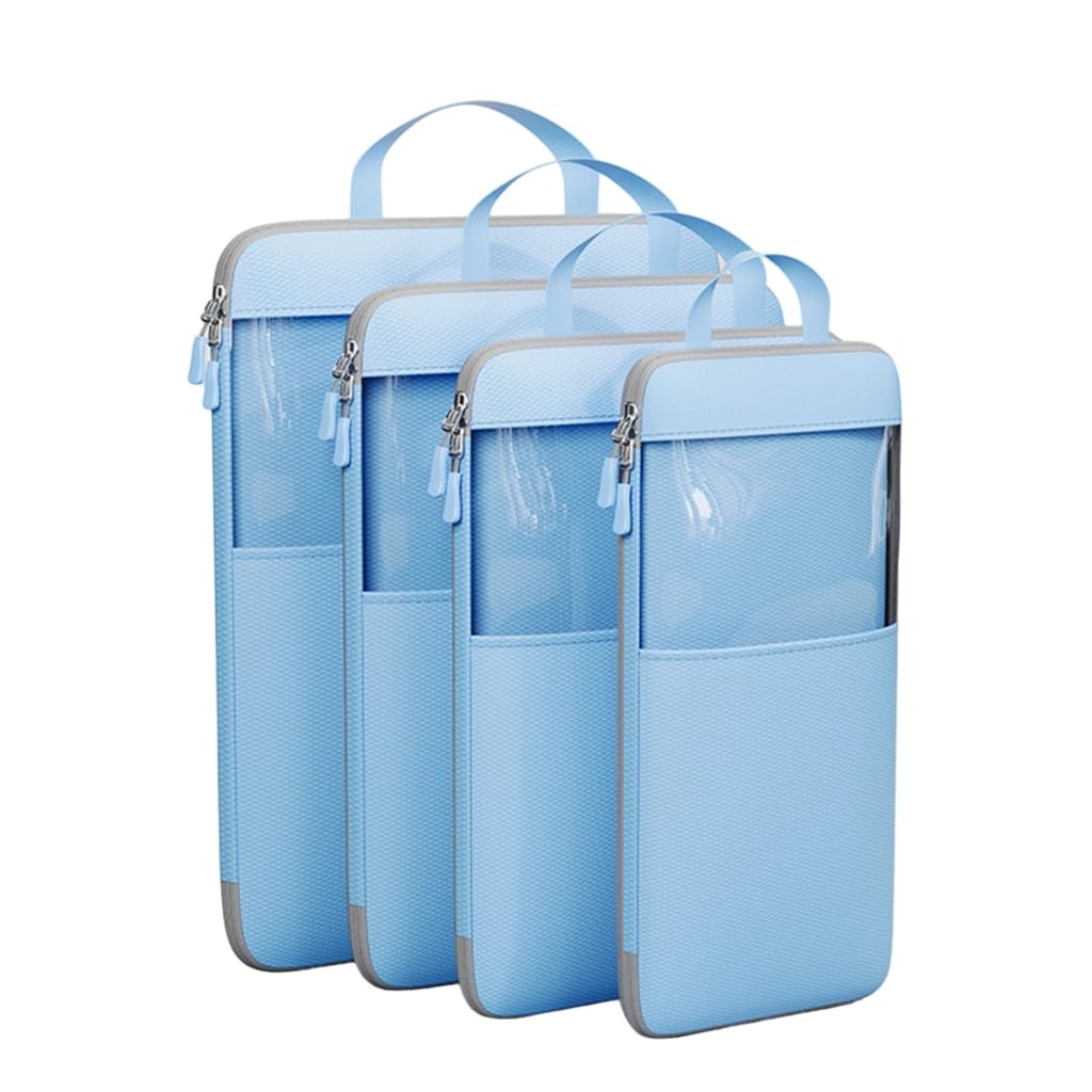 Lot de 4 organiseurs de bagages portables de compression pour sacs à dos et valises