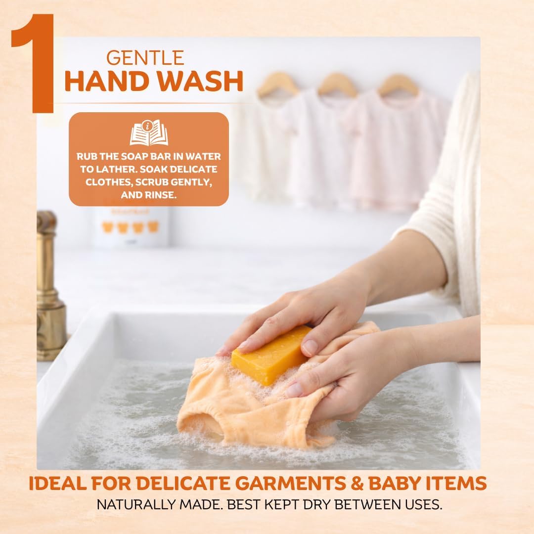 KELEBS Laundry Soap Bar – Family Pack (16 Bars) – Natural Citrus Formula with Organic Ingredients – Stain Remover for Delicate Clothes, Underwear, Collars