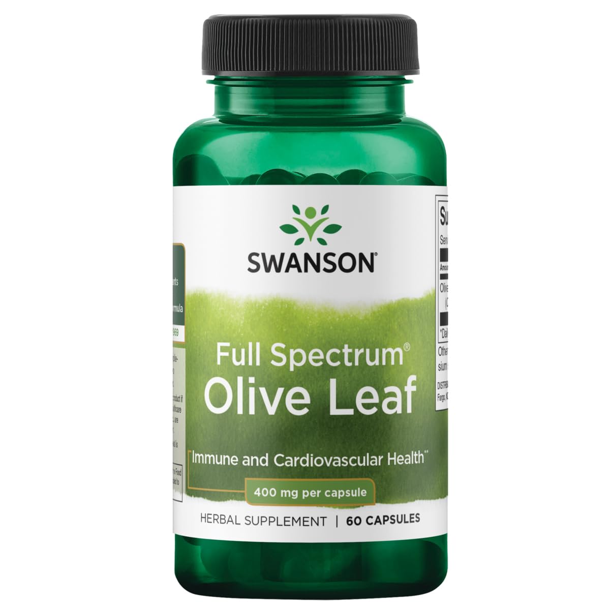 Swanson Full Spectrum Olive Leaf 400 Milligrams 60 Capsules