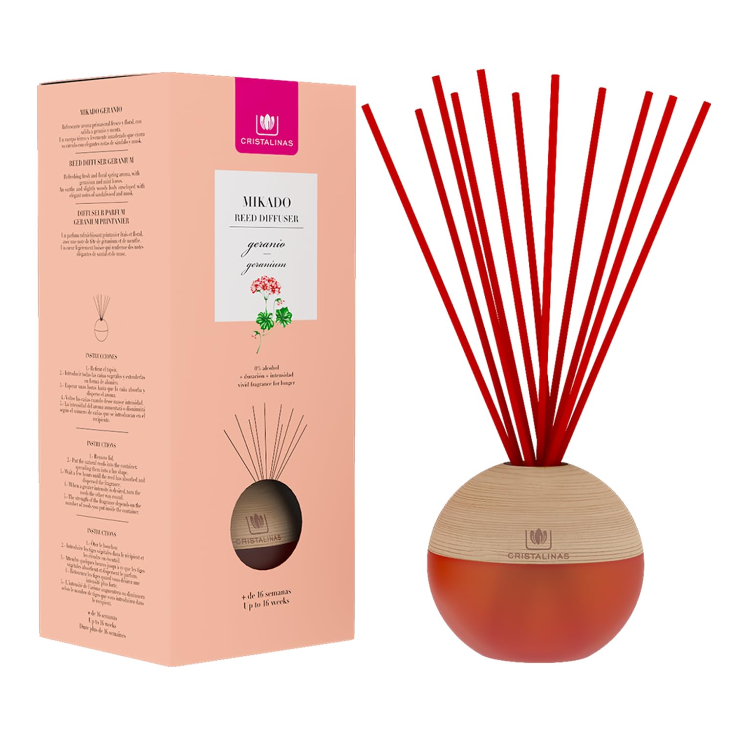 Profumatore Hg 180 ml geranio cristallino rosa mikado 10015445