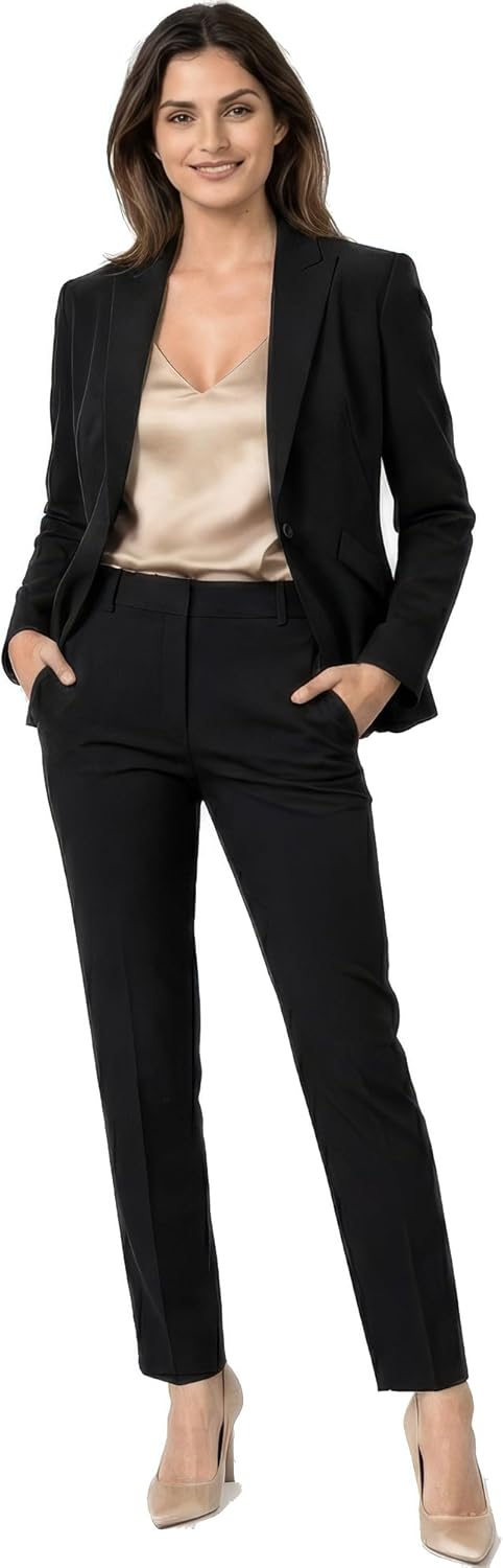 Marycrafts Women's Blazer Pant Suits Set Business Professional Workwear Suit - Image 2