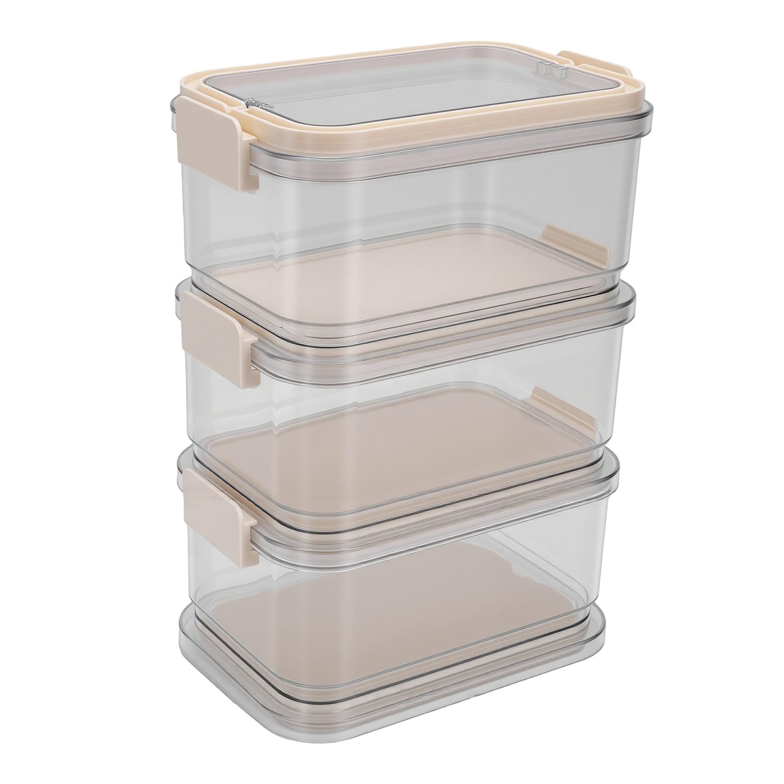 Contenitore Alimentare a 3 Livelli con Coperchio Bianco Latte, | Scatola per alimenti sigillata portatile con forchetta per picnic da campeggio all\'aperto, contenitore per frutta