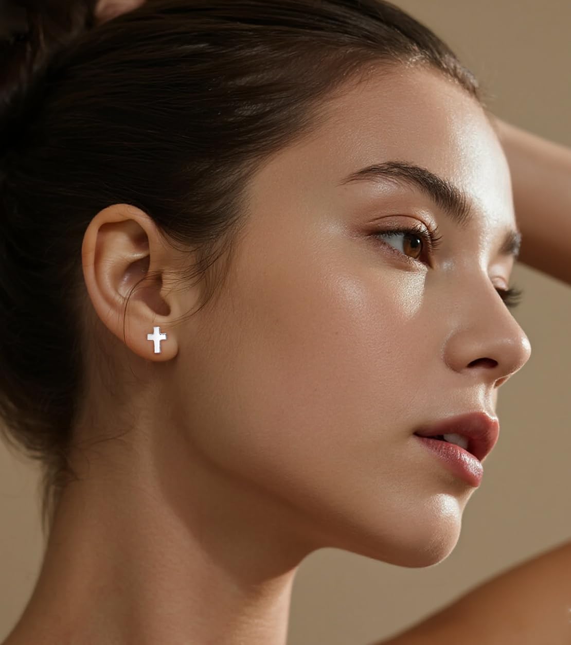 Limerencia Titanium Stud Earrings - Hypoallergenic Earrings for Women Men Sensitive Ears - Minimalist Jewelry Flatback Cross Bolt Cartilage Earrings - Image 7