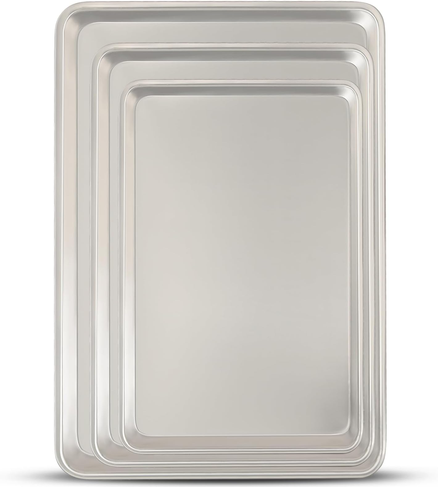 Baking Sheet Pan Set of 3, Commercial Quality Aluminum Cookie Sheets for Oven, Umite Chef Warp Resistant Baker's Half/Quarter/Jelly Roll Pans, Thick Cookie Tray Pans for Baking, Roasting