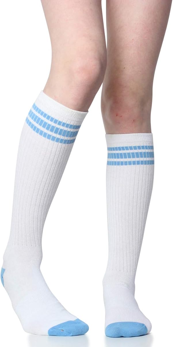 juDanzy Baby, Toddler & Kids Knee High Stripe Tube Socks For Boys & Girls With Grips