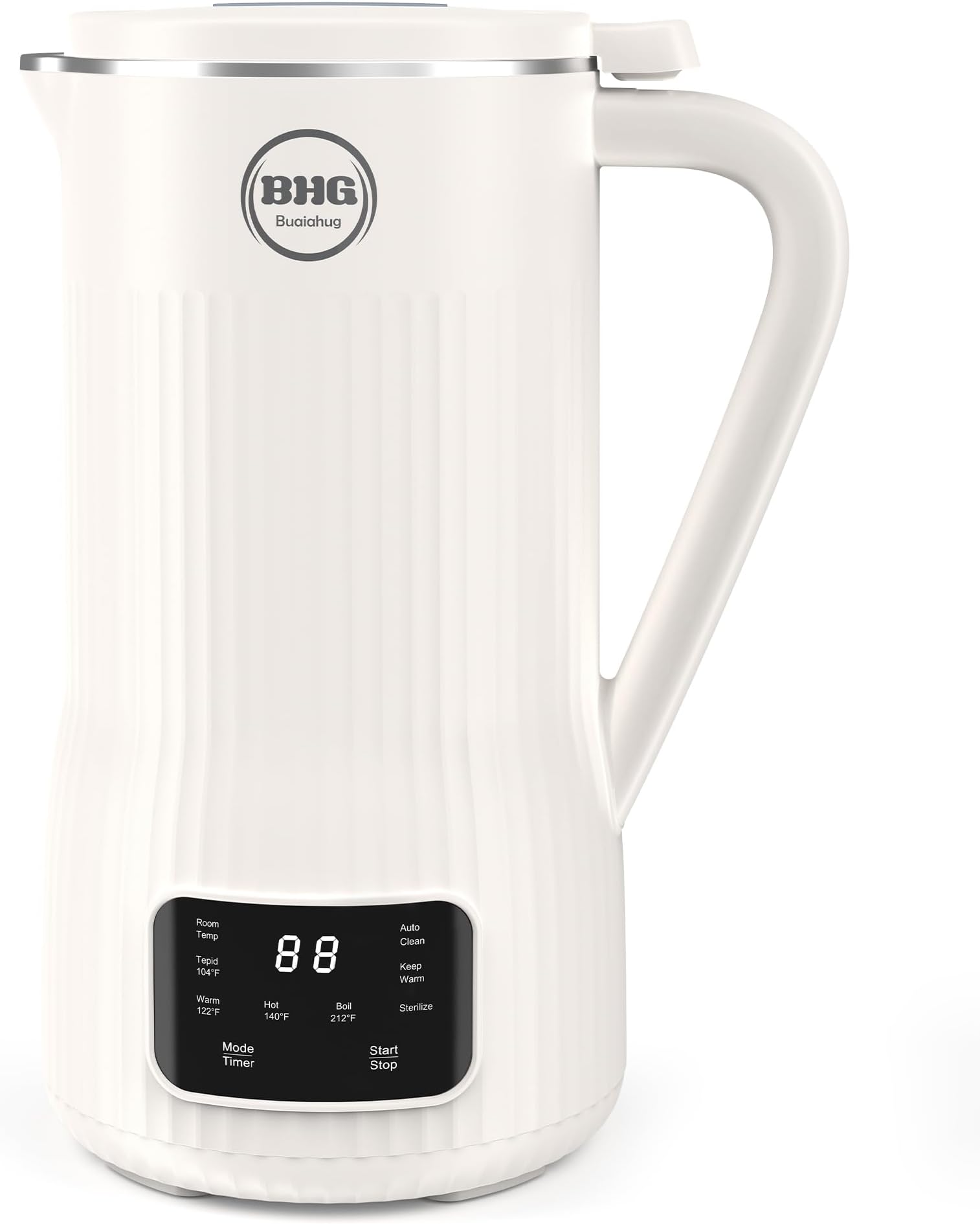Nut Milk Maker Machine 20oz – Upgraded 10-Blade Almond, Soy & Oat Milk Maker, Plant-Based Dairy-Free Beverage Maker with Auto-Clean, Timer, Keep Warm, Boil & Cold Drink Functions – White
