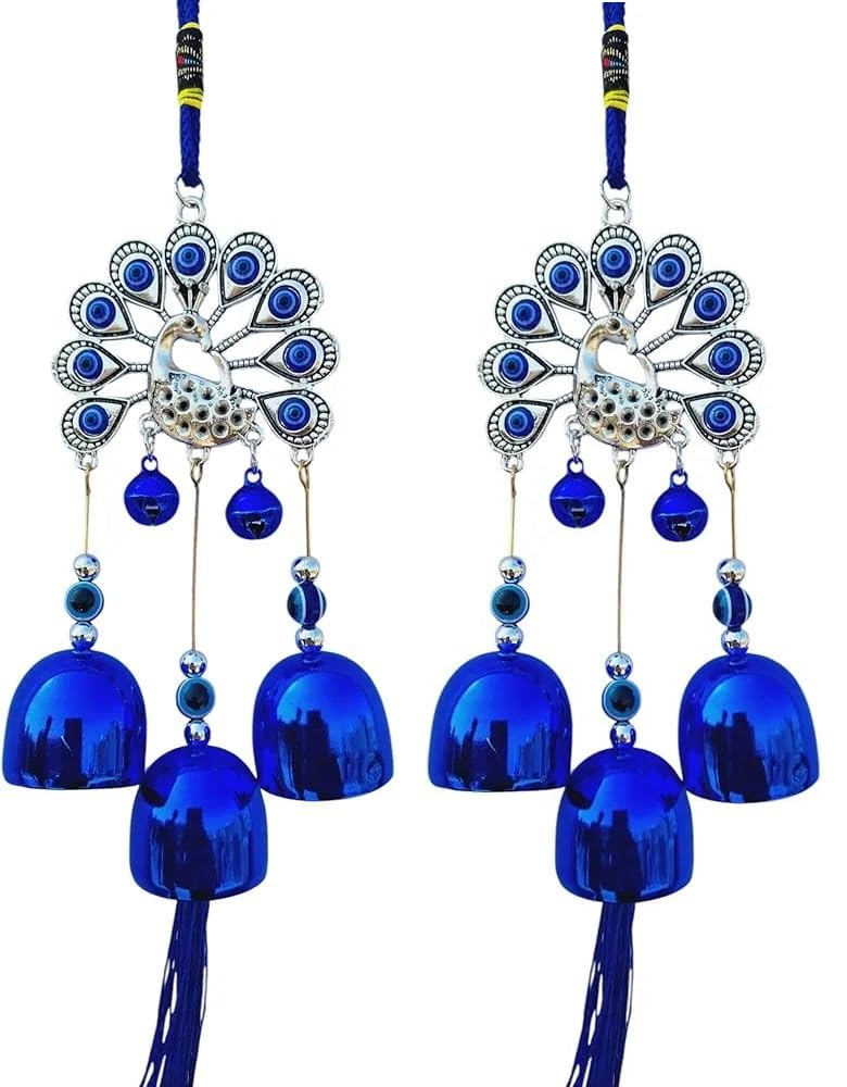 ARTISKRITI Evil Eye Hanging for Home House Entrance Door, Car, Peacock Wall Art