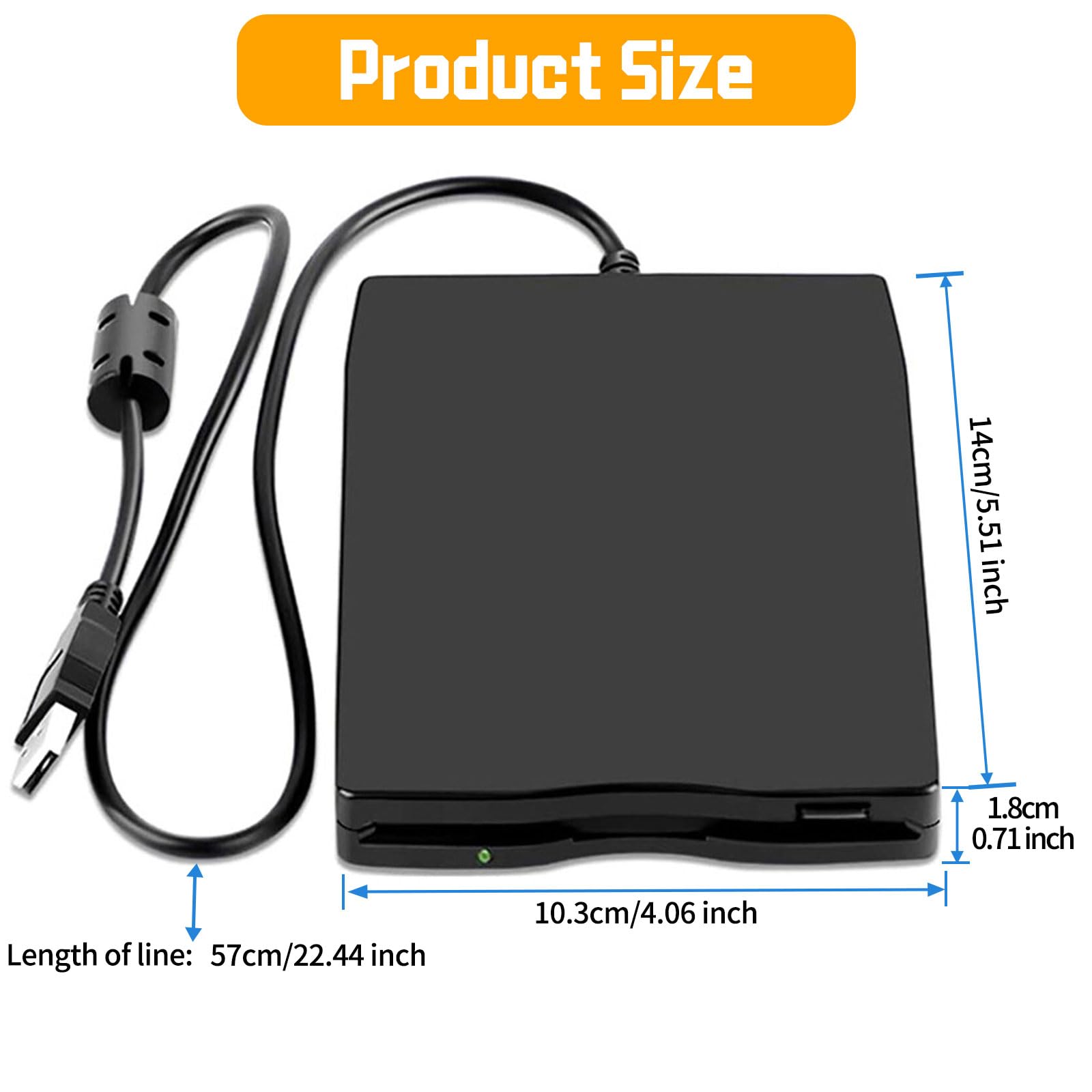 03 Lettore di schede, unità floppy, disco da 3,5 pollici, porta USB alimentato esterno rimovibile per PC laptop per desktop