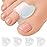5 STARS UNITED Big Toe Spacers for Men & Women - 4 Gel Separators for Overlapping & Curled Toes, Bunions, Alignment - Diabetic Foot Care, Silicone Spreader, Corrector & Straightener, Clear