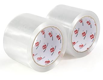 BOMEI PACK 3" Clear Wide Packing Tape 2 Rolls, Total 110Y - 3 inch x 55 Yards, 2.4 mil Thick, Heavy Duty 3 Inch Wide Packaging Tape for Shipping, Mailing, Moving & Storage
