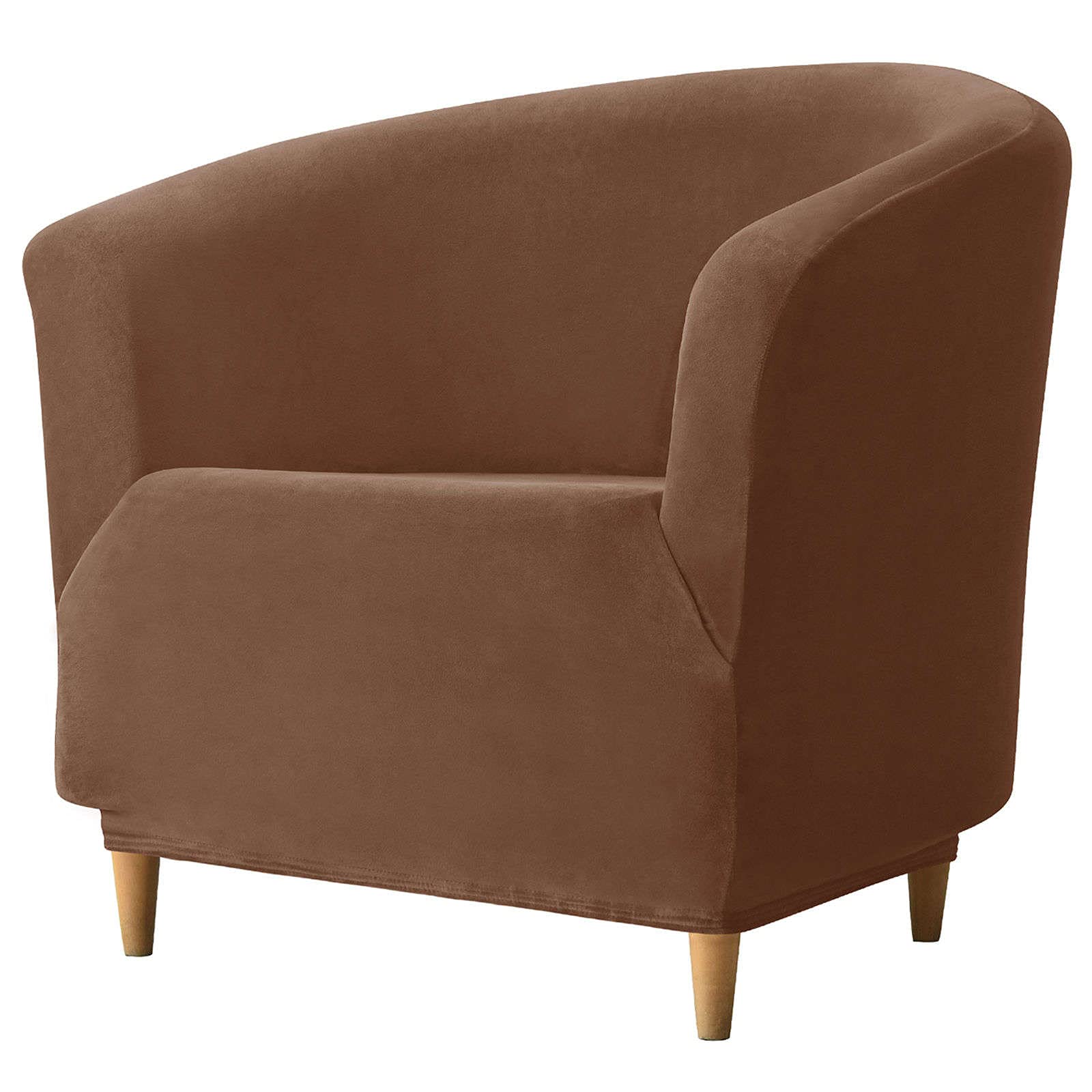 JHLD Velvet Club Chair Slipcover, Soft Tub Chair Cover Stretch Tub Chair Slipcover Couch Cover For Living Room Bedroom-Deep coffee-Club Chair