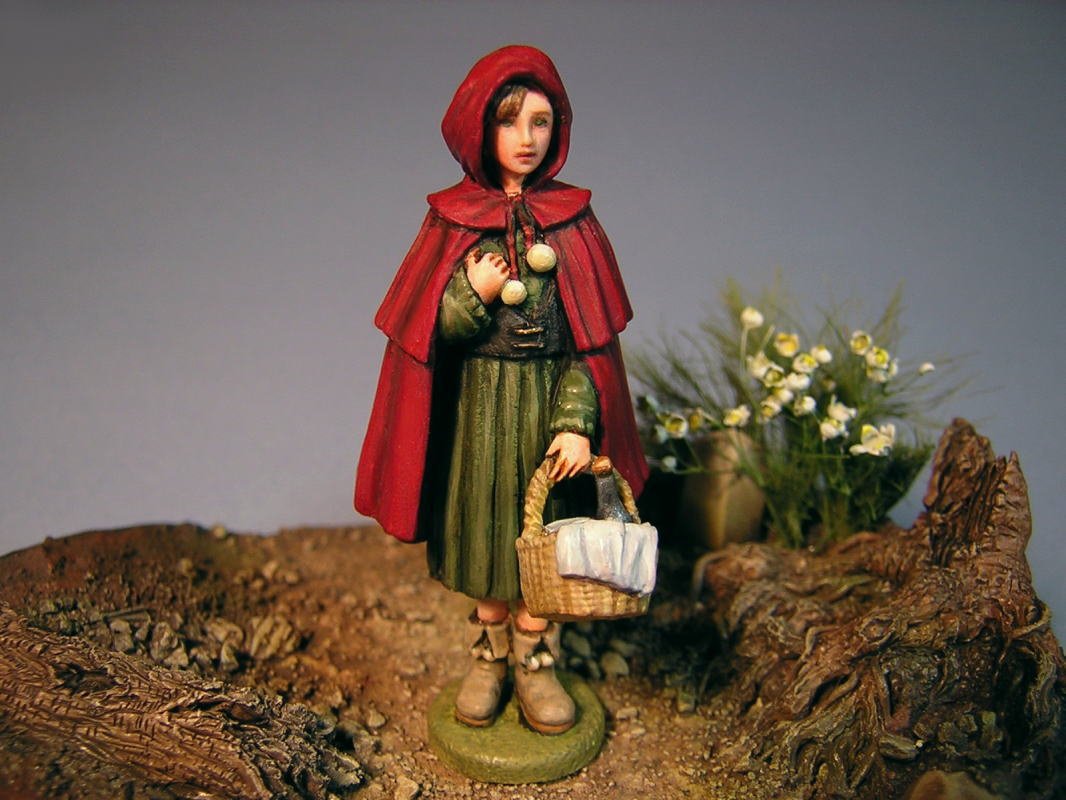 ガレージキット　赤ずきん　塗装完成品 Amazon | オーロラモデル ミニチュアペイント「赤ずきん」 54 mm