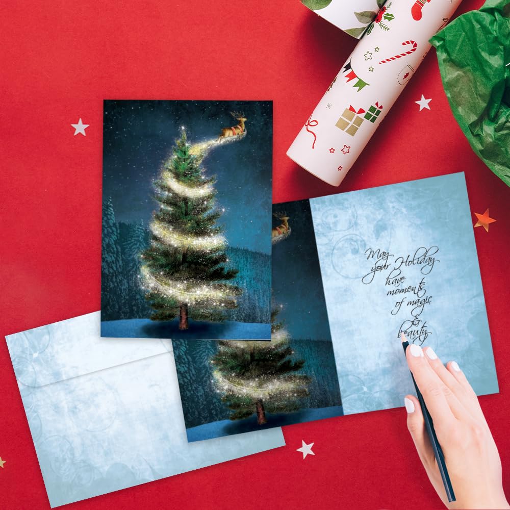 Tree-Free Weihnachtskarten Set – 16 Karten Mit Umschlägen Aus 100% Recyceltem Papier (12,7 X 17,8 Cm)