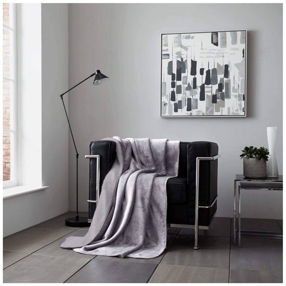 GC GAVENO CAVAILIA Sherpa Fleece Throw Blanket, Fluffy Throws For Chairs, Soft & Cozy Grey Blankets, 200X240 Cm