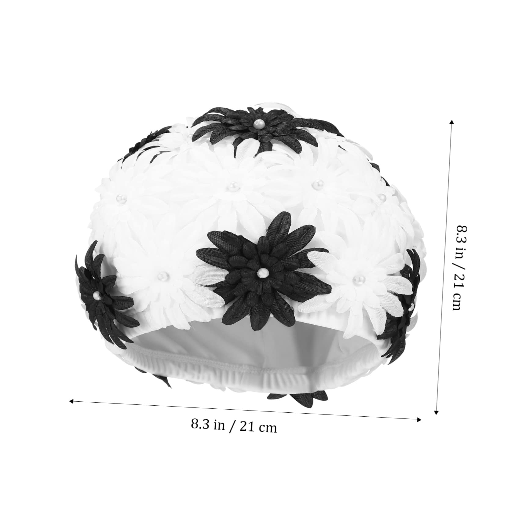 Luxshiny Gorro de Natación Doble Capa con Decoración de Flor de para Mujeres Gorro y Transpirable para Natación Rafting y Actividades Acuáticas