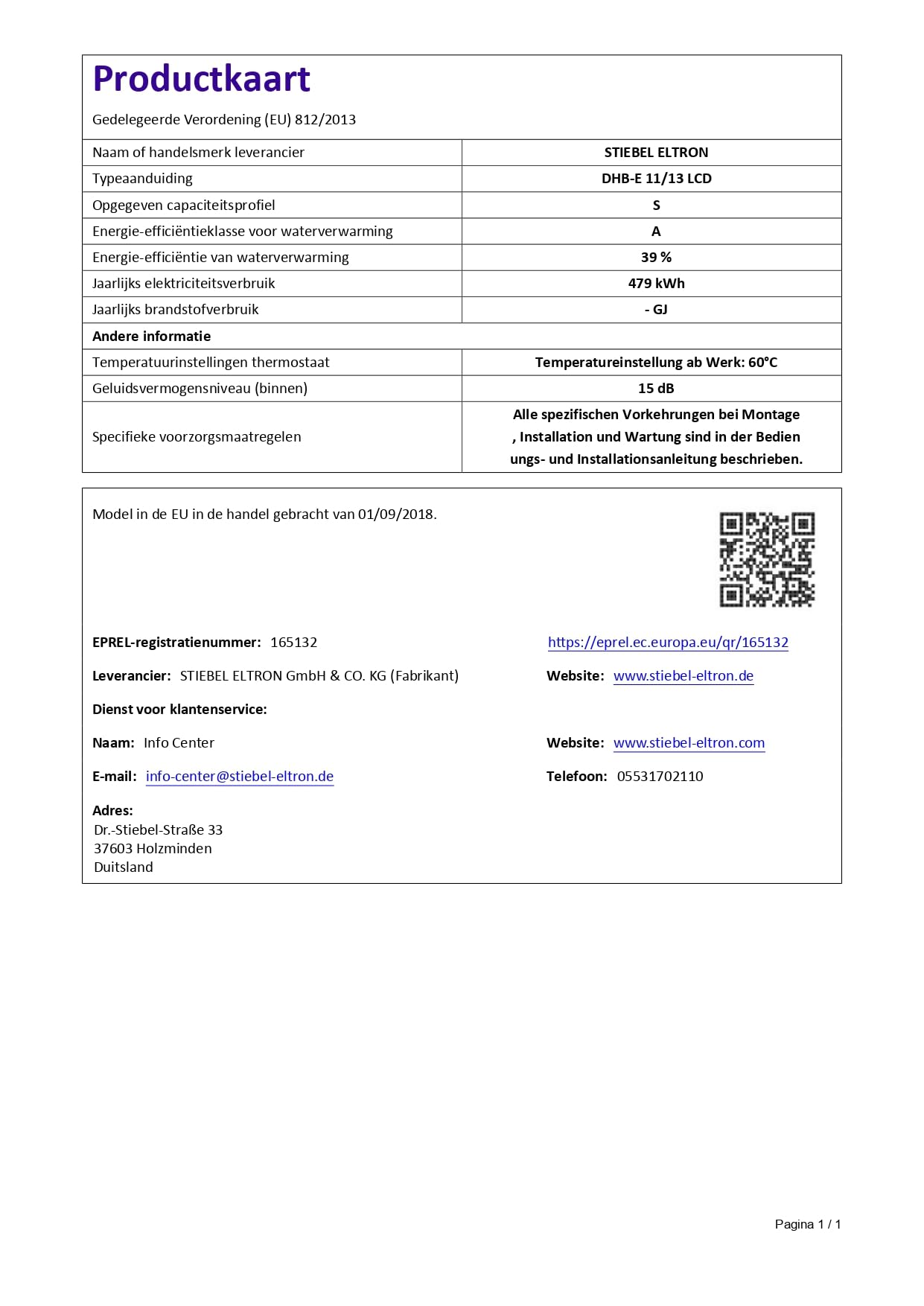 Stiebel Eltron DHB-E 11/13 LCD Durchlauferhitzer 11/13kW