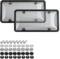 Vikii 2-Pack Grey License Plate Frames - Anti-Glare Anti-Scratch Protector for Car Truck SUV, Universal Fit with Hardware