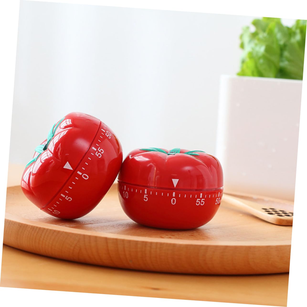 2 pezzi Timer Meccanico da Cucina Forma di Pomodoro Contaminuti Manuale Silenzioso con Allarme Strumento Cartoon per Cottura Studio e Sport