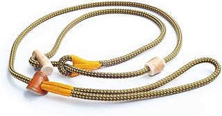 Retriever-Leine/Moxonleine Elegant-Style | handgefertigte Hundeleine aus Tau mit Halsbandfunktion & Horn-Stopper | 6mm – besonders leicht & handlich | Training, Alltag & Spaziergang