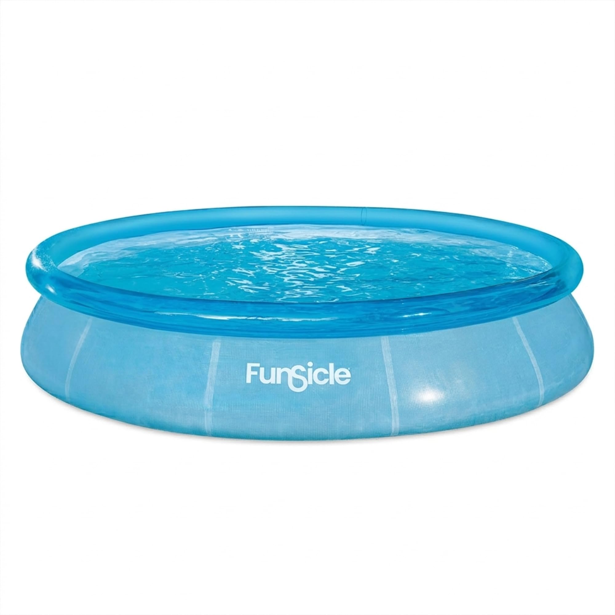 Photo 1 of Funsicle Sea Thru Quickset Round Inflatable Ring Top Outdoor Above Ground Swimming Pool Set with Pump and Cartridge Filter for Outdoor Use, Blue
