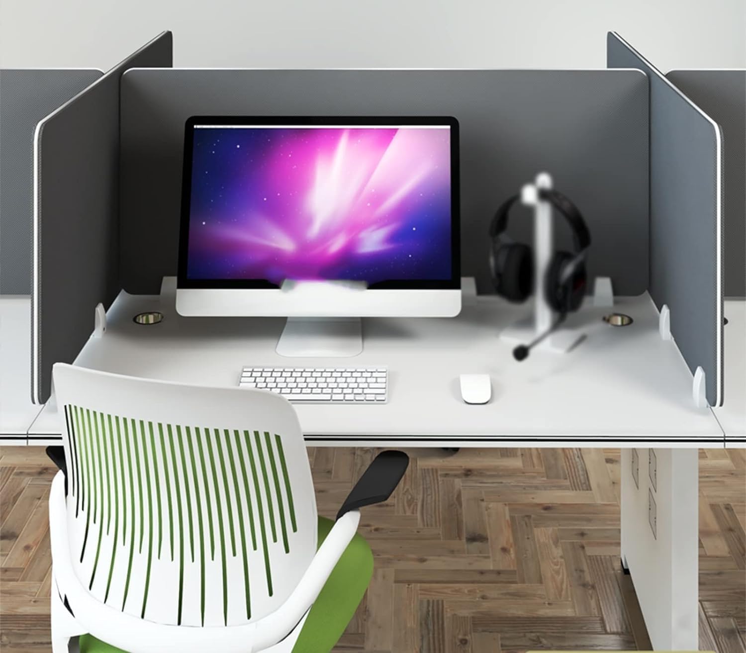 Desk Dividers for Office, Single Panel Privacy Shields Tabletop Separators Tall 12" Acoustic Partition System with Clips, Home Learning Testing Guard, 5PCS Office Furniture Partitions (Color : C, Si