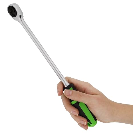 VIM Tools 90T Ratchet - 1/4in Drive with Reversible Flex Head Ratchet Design and Ergonomic Handle for Automotive Uses