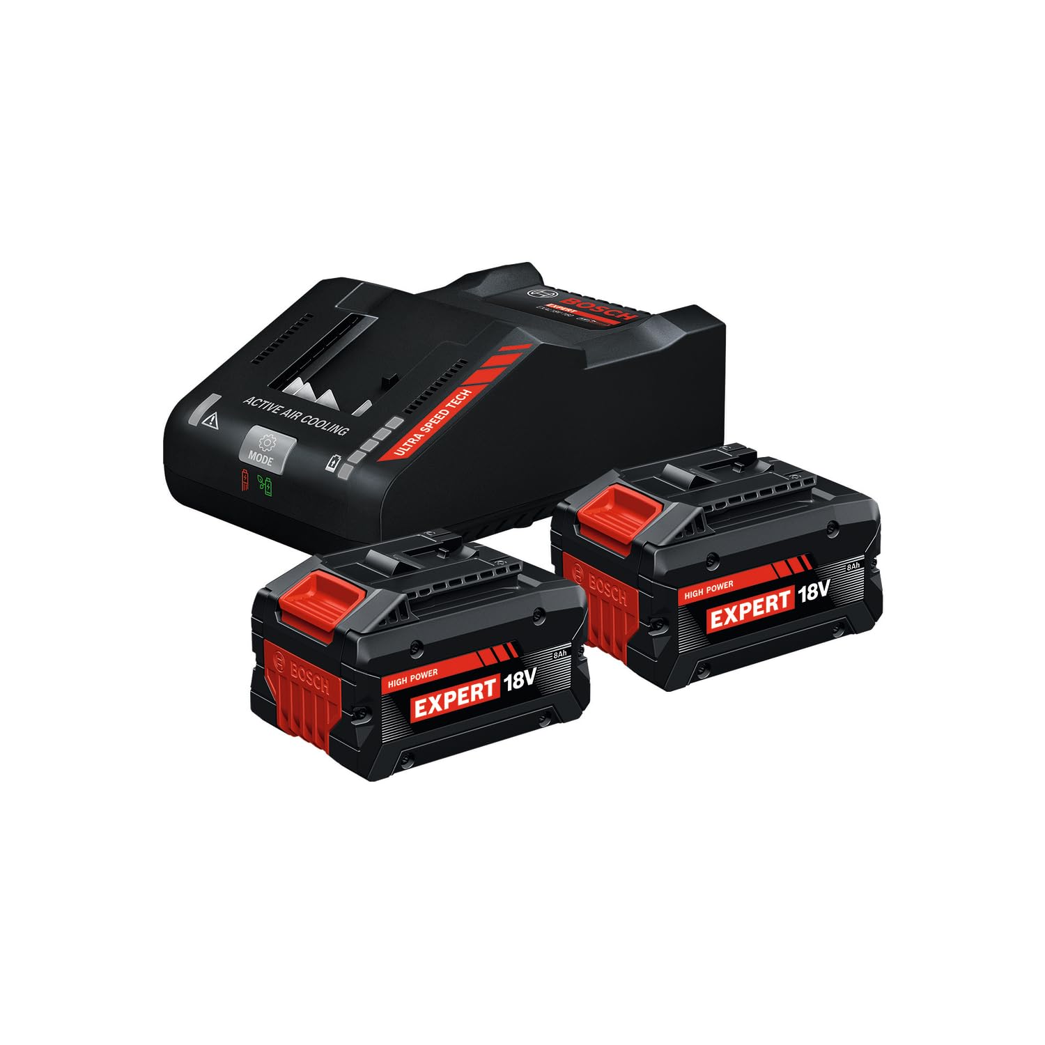 Bosch EXPERT 18V System Hochleistungs-Starter-Set: EXBA18V-80 + 1x ultraschnelles Ladegerät EXAL18V-160