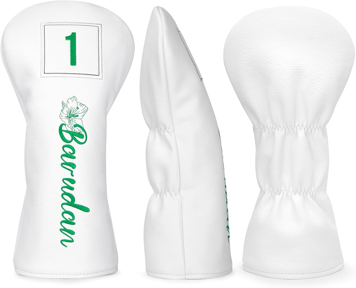 White Green Golf Club Covers Headcovers - 1pc Premium Golf Headcover or Set Golf Headcovers - Driver Headcover 3 Wood Headcover Hybrid Blade Putter Cover Headcover Magnetic