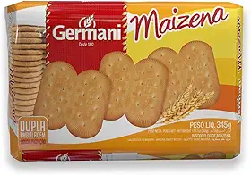Biscoito Maizena Germani 345G, Biscoito Doce Maisena, Amarelo, Um Clássico Crocante E Docinho, Ingredientes Naturais Selecionados, Qualidade Com Excelência E Tradição, Receita Caseira Desde 1892