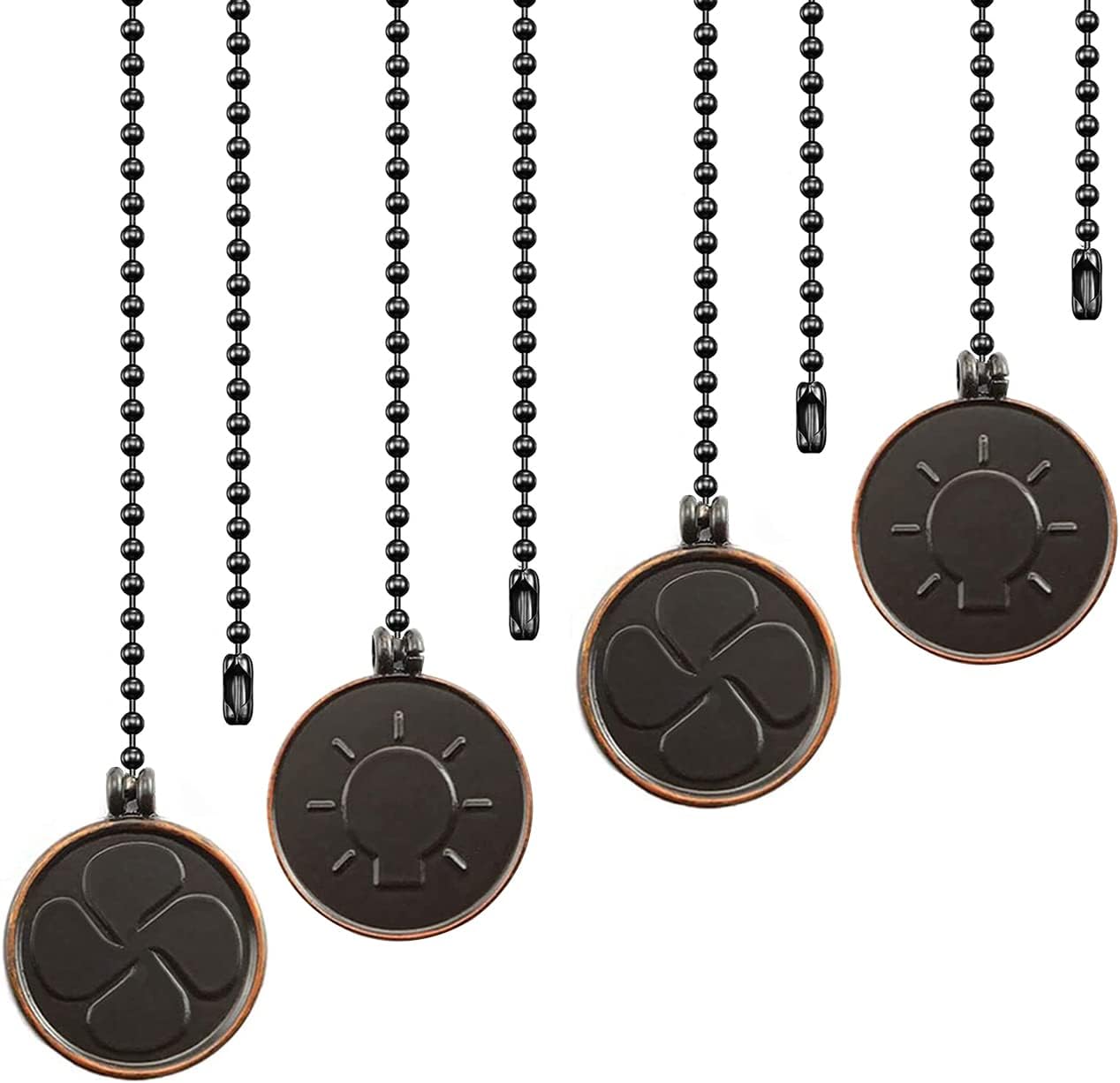 Ceiling Fan Pull Chain Fan Pulls Light and Fan Decorative 2pcs Beaded Ball Fan Pull Chain, Fan Pulls Set with Connector, ORB