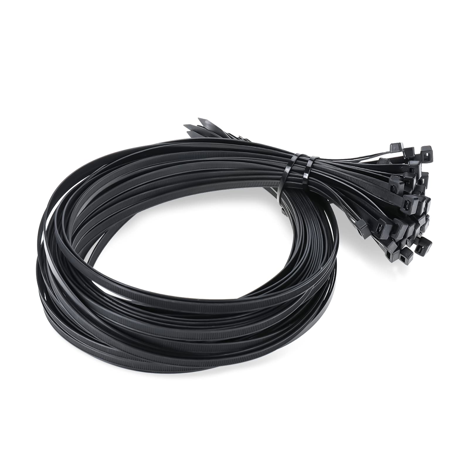 NORJIN 50 Pcs 24 inch Zip Ties Heavy Duty, 175LBS Ultra Strong Plastic Wire Ties, Large Cable Ties Extra Long Tie Wraps UV Resistant for Indoor Outdoor Garage industrial Use