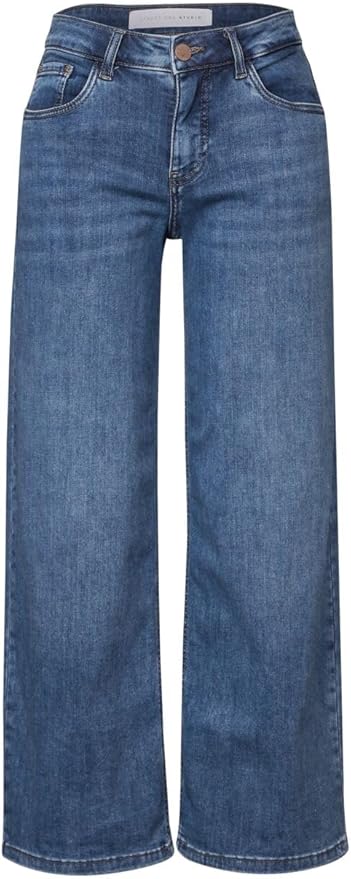 Street One Studio Jeans met brede pijpen, Dark Blue Wash., 30