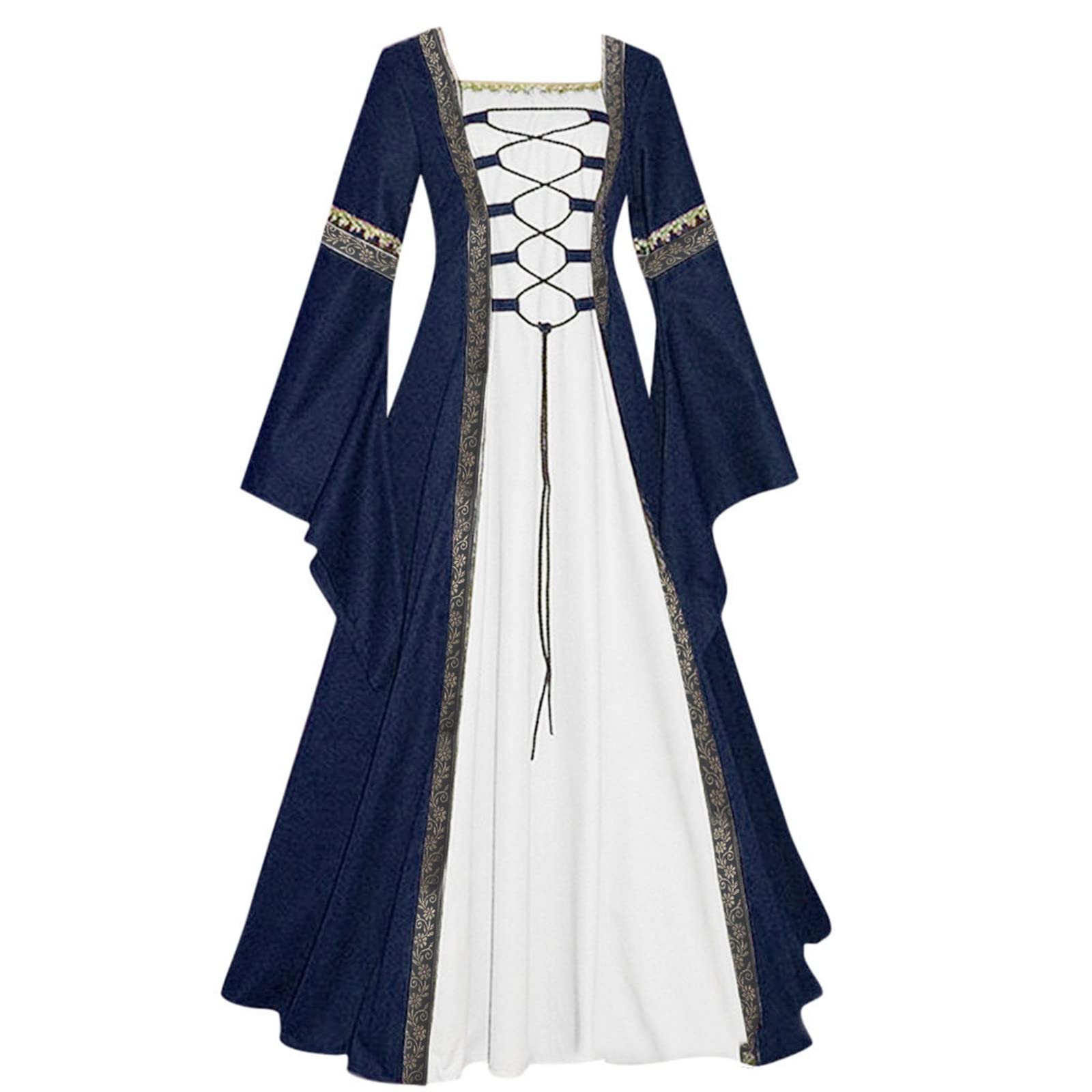 Vestido GóTico Medieval Mujer Carnaval GóTico de Encaje Negro con Manga Especial para Anime, Disfraz de Anime, para Mujer, Vintage, para Halloween, Carnaval, Fiestas Vestido de Fiesta para Mujer