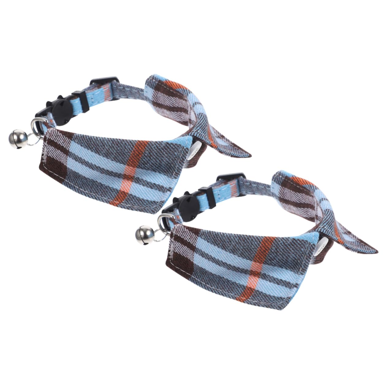 POPETPOP Lot De 5 Colliers pour Chat À Carreaux Chics avec Clochettes Réglables Et Sécuritaires Accessoire Quotidien Et De Fête 2 Pièces X 5