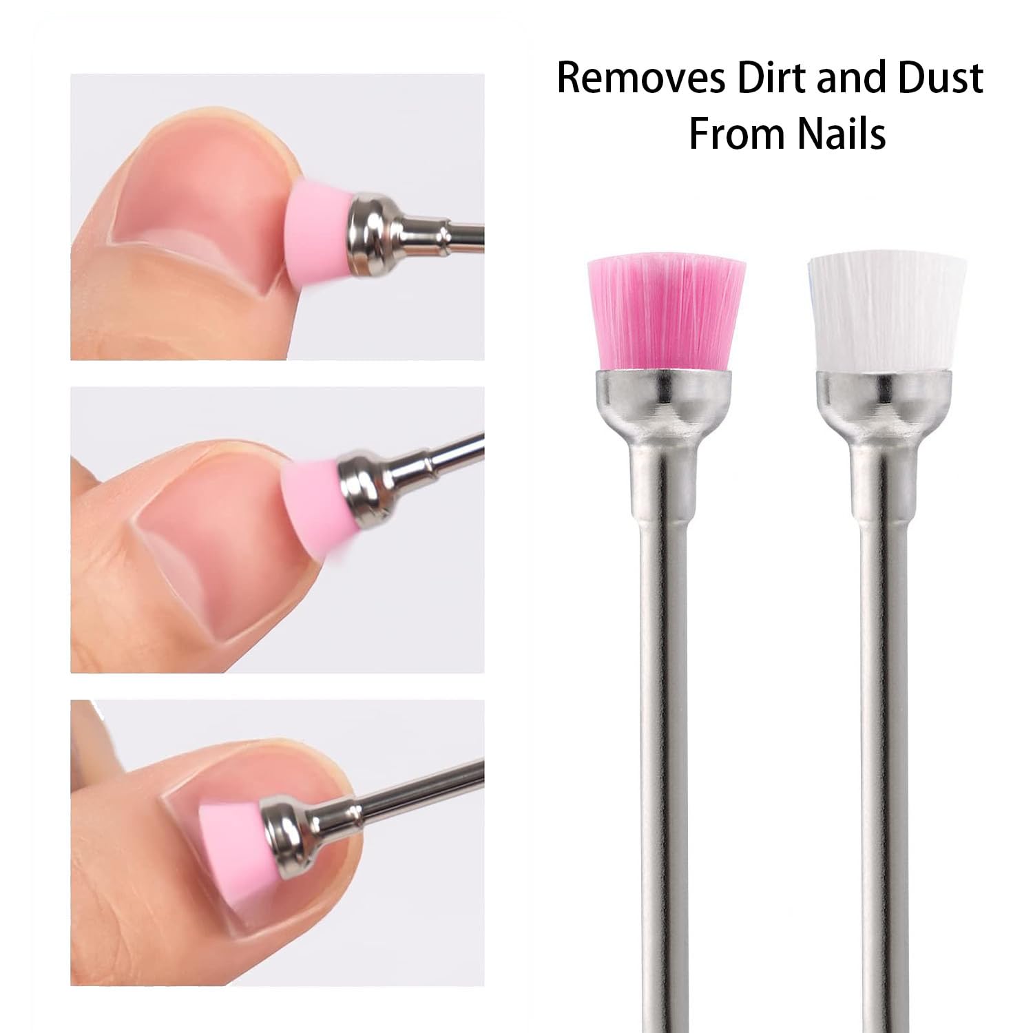 Juego de 5 brocas de uñas multicolores, cepillos de limpieza profesionales, accesorios de manicura