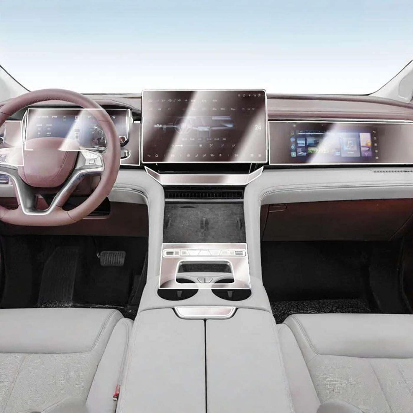 Dashboard Navigation Automotive Interior Protective Film TPU Anti-Scratch, for BYD XIA 2025 Sticker Protect