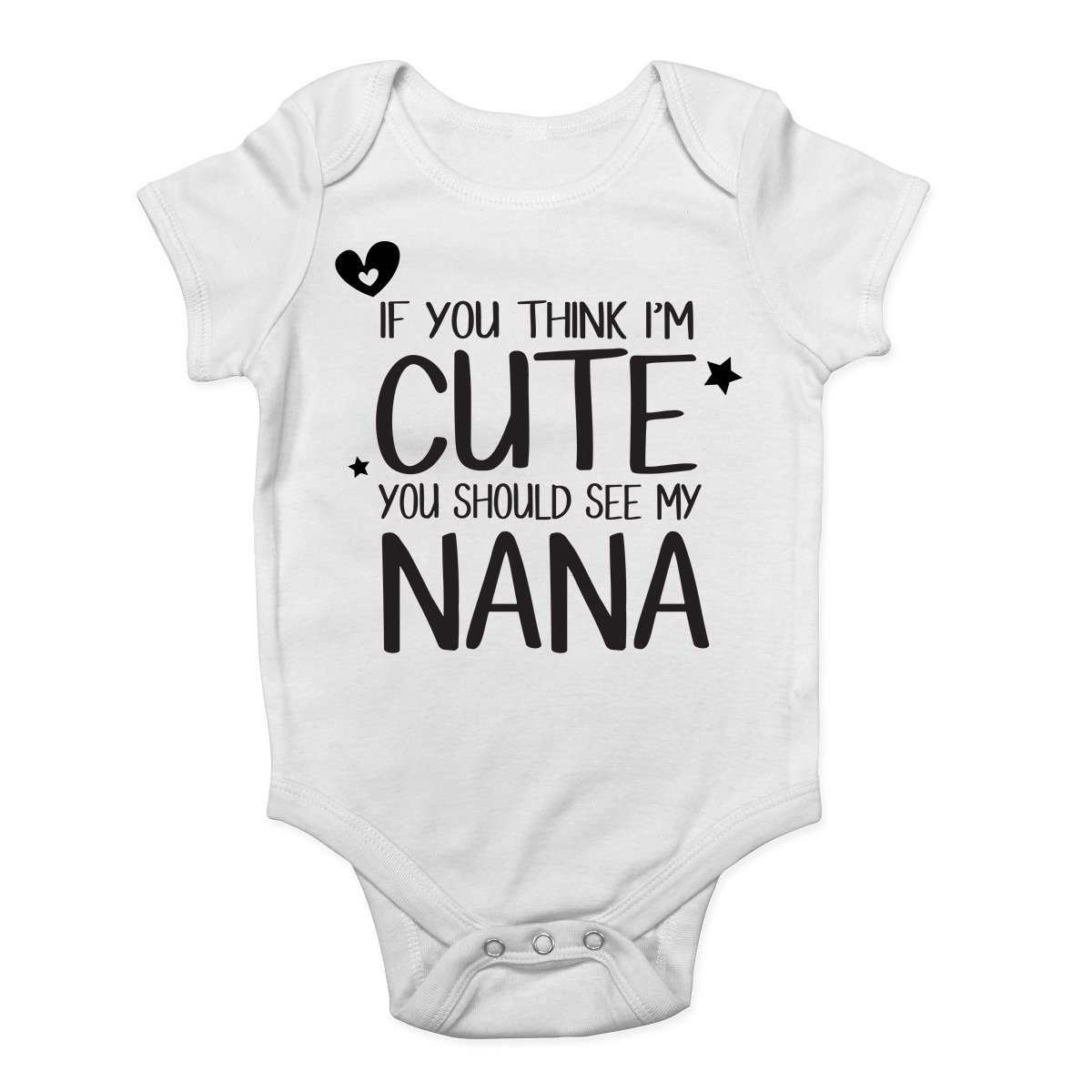 Shopagift Boys White If You Think I'm Cute You Should See My Nana Cute And Girls Baby Vest Bodysuit