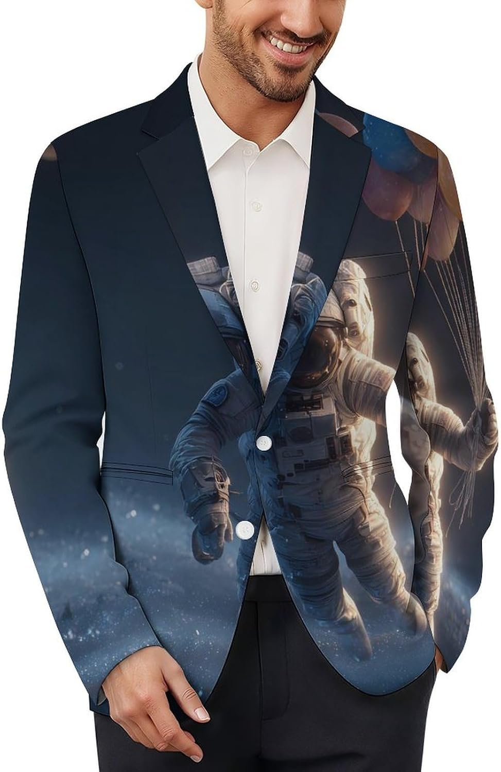 Astronaut Spacees Galaxy Mens Casual Blazer Two Button Sport Coat Business Suit Jacket
