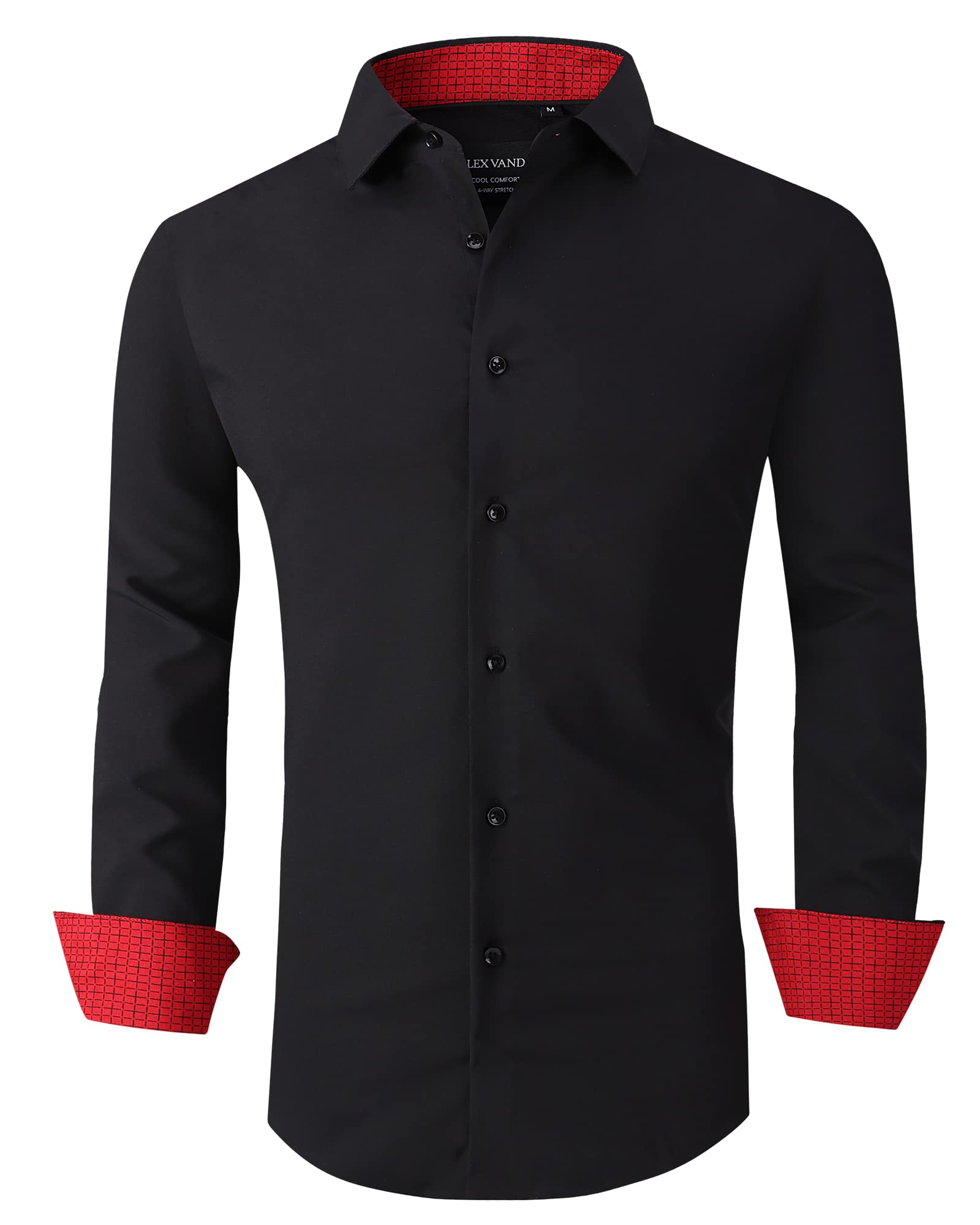 Alex Vando Mens Dress Shirts Regular Fit Long Sleeve Stretch Business Dress Shirts for Men