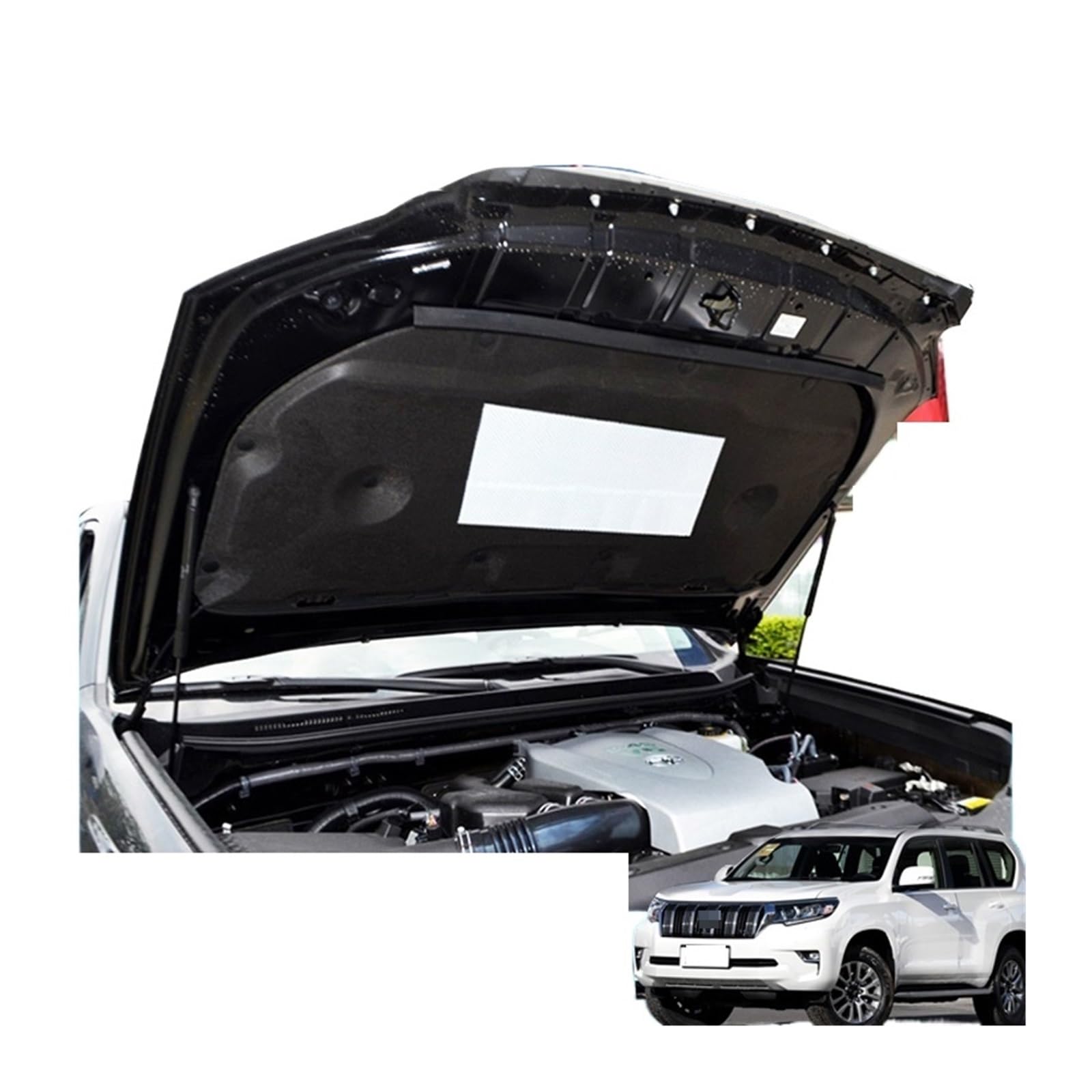 Wuqqxxqcm 2018-2020 Car Hood Engine Sound Insulation Pad Compatible For Toyota Prado 2700 2003-2020 Cotton Soundproof Cover Thermal Heat Mat Accessories(2018-2020)
