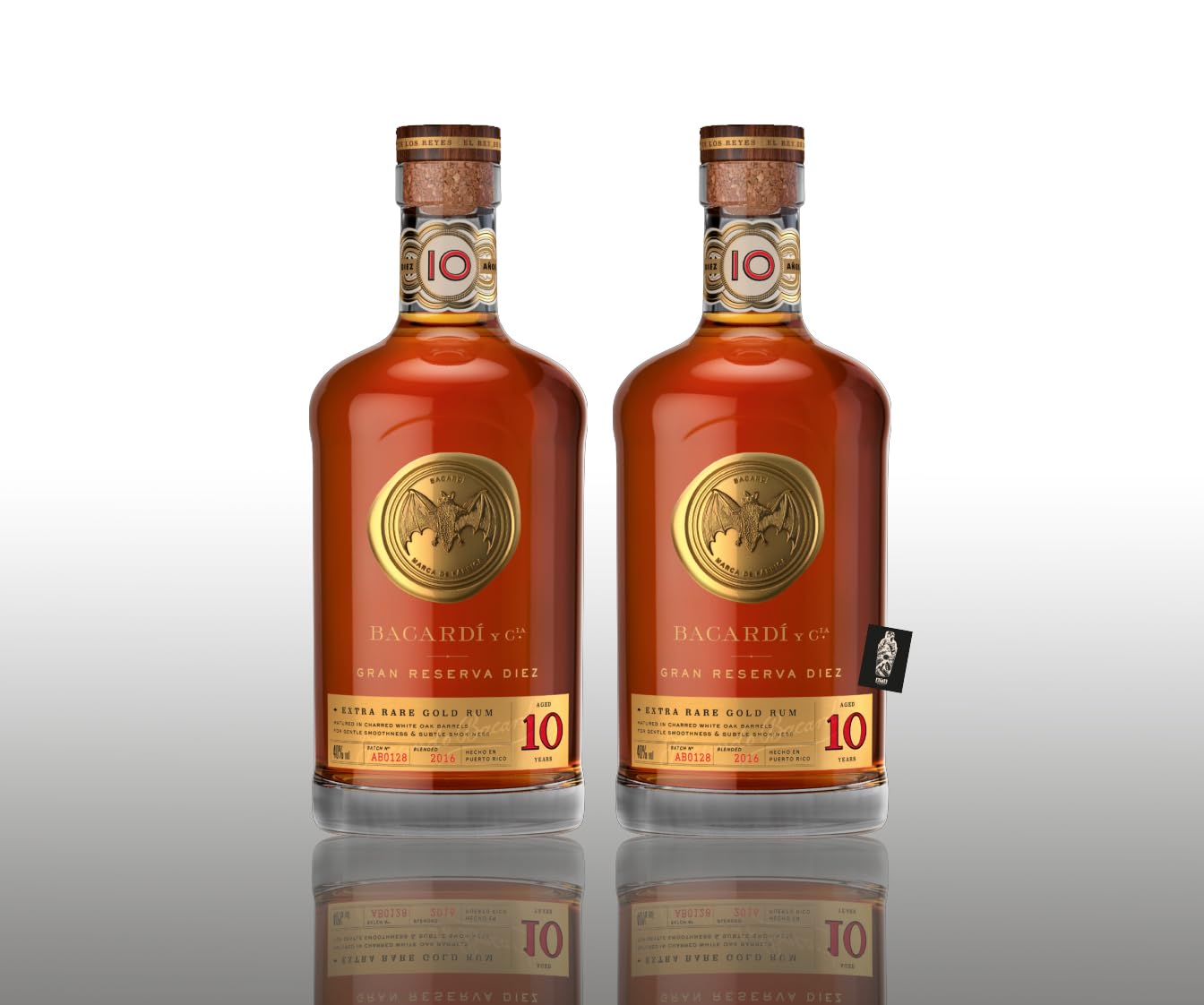 Bacardi 10 Years Gran Reserva Ultra Rare Gold Rum 0,7l (40% vol.) inkl. Mixcompany Postkarte- [Enthält Sulfite]