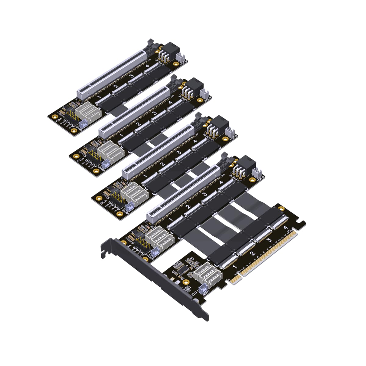 Amazon.com: JMT ADT-F31A-F32A PCIe 4.0 X16 1 to 4 Split Cable Gen4
