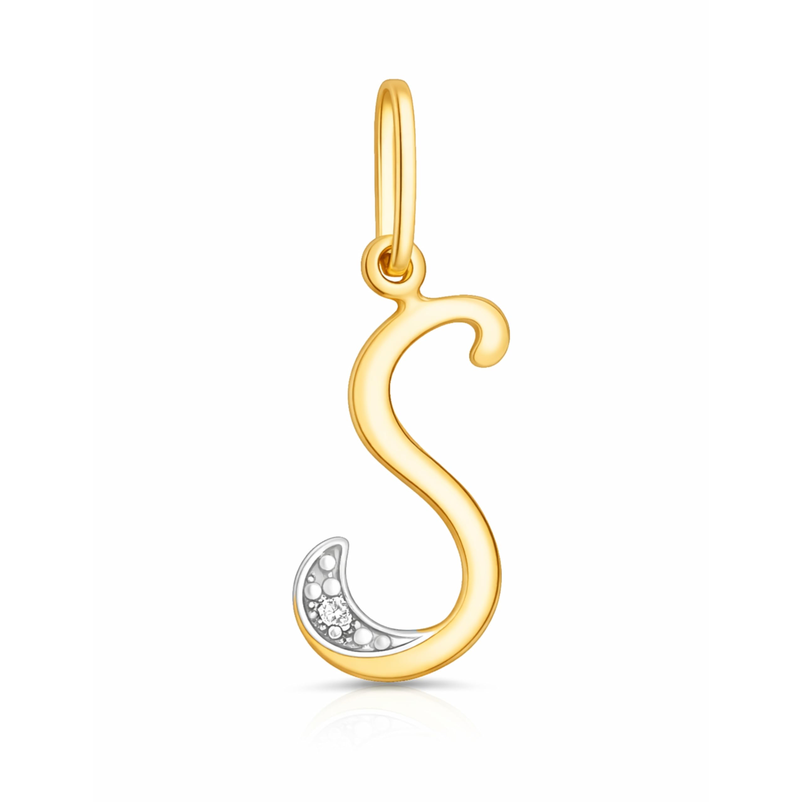 Colgante de oro con letra y circonitas regalo ideal para mujer 7